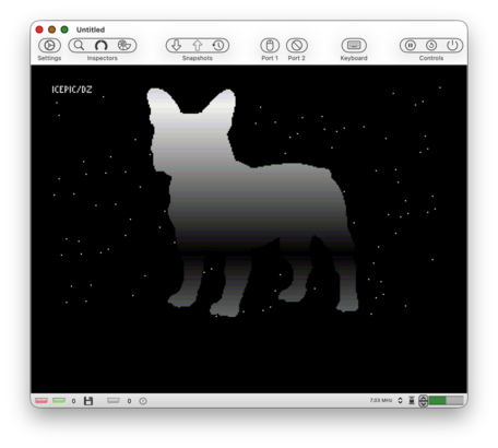 Screenshot of bootblock running